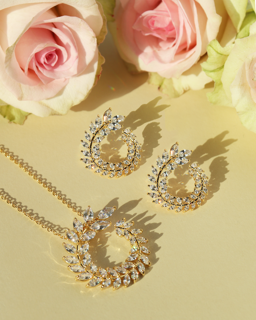 Marquise CZ Necklace and Earring set